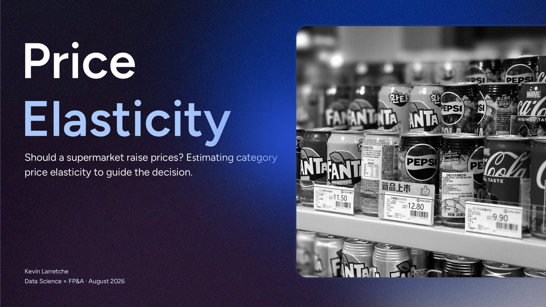 The study's cover: Price Elasticity, should a supermarket raise prices?